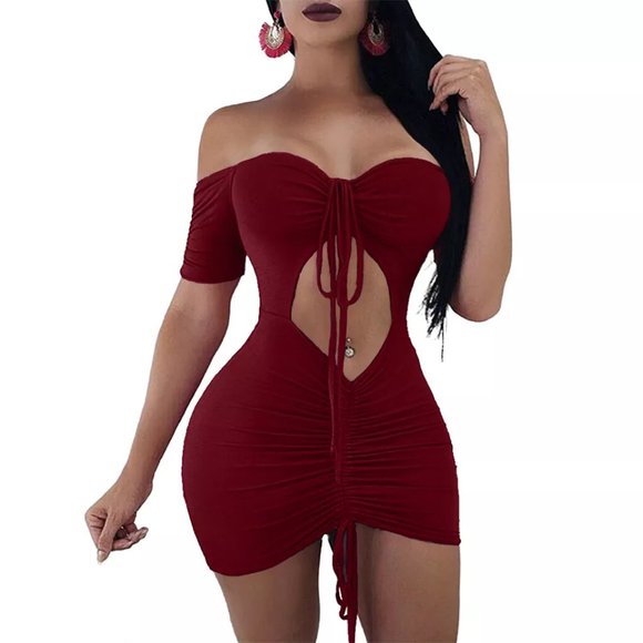 Off The Shoulder Sexy Bodycon Dress - Picture 1 of 2